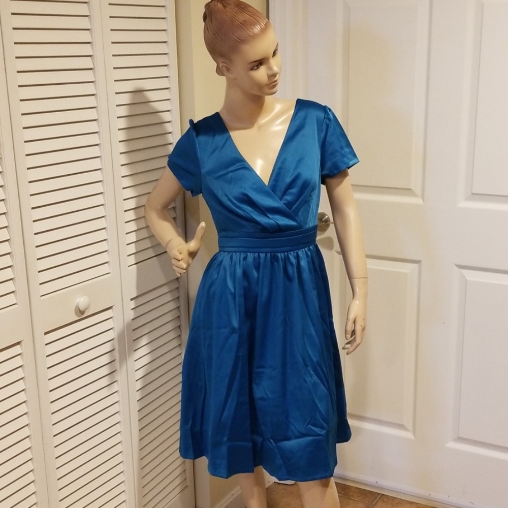 A Pleasing A-Line Teal Blue Dress Geode